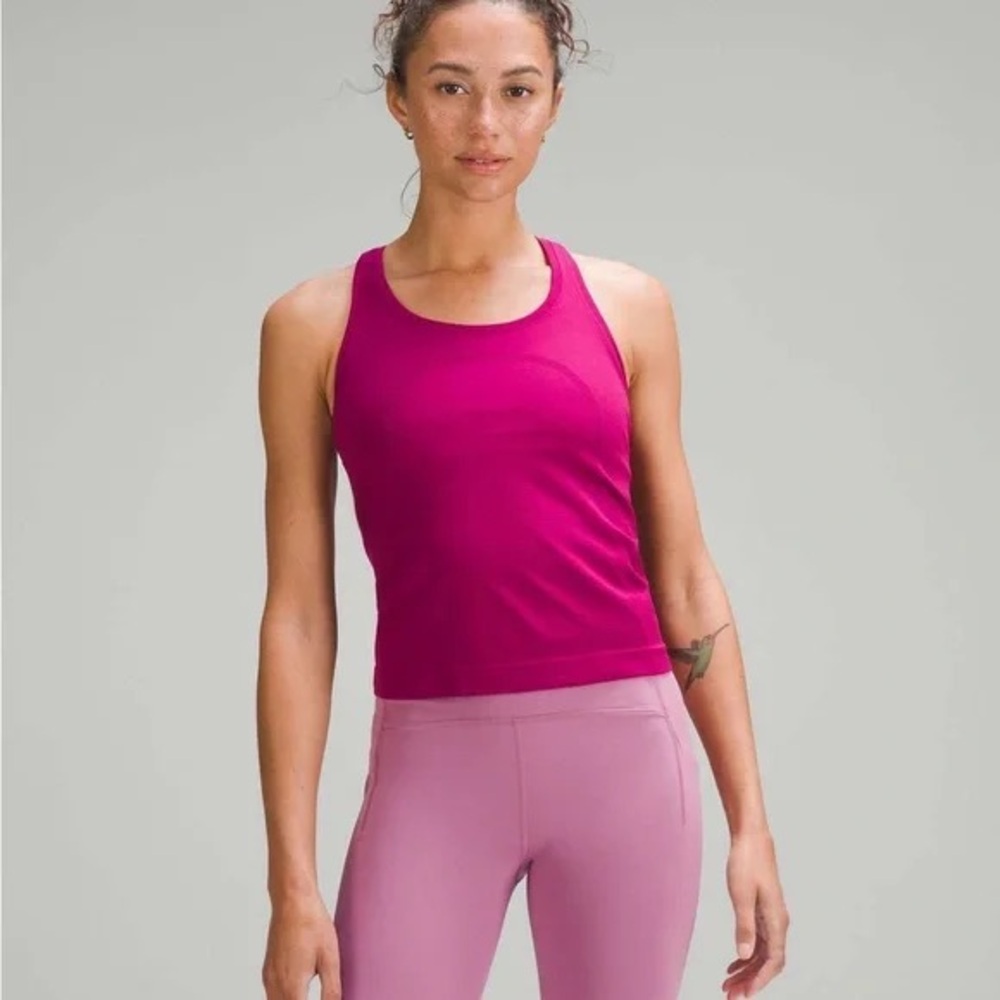 lululemon swiftly tech racerback tank 2.0 race length - magenta